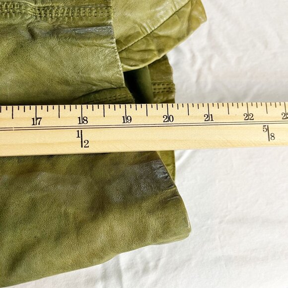 Lamarque Talia Green Distressed Leather Moto Jacket Grunge Boho - Size XS - Picture 8 of 8